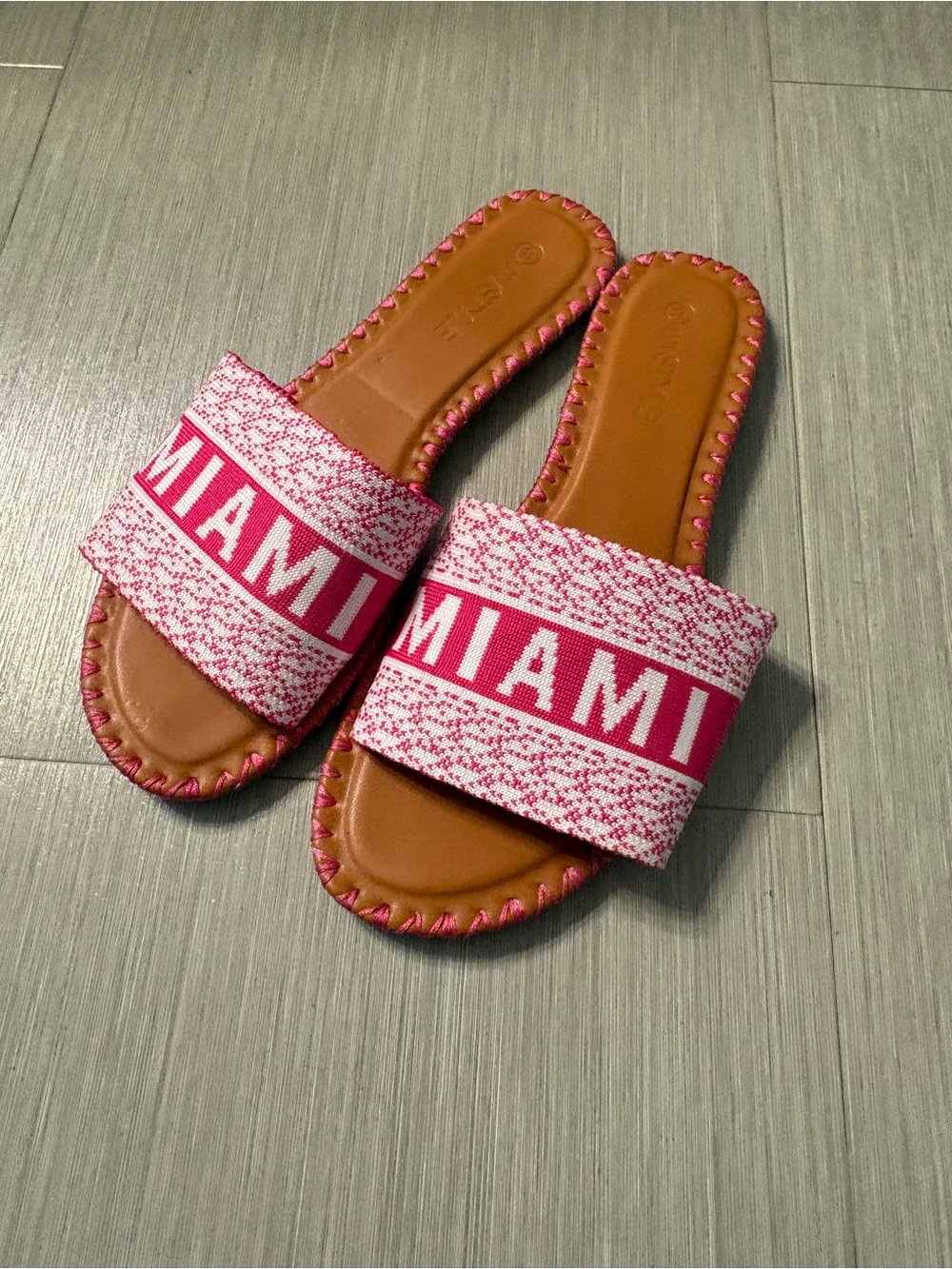 MIAMI Pink Slide Sandals - Women's Casual Slip-On